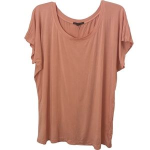 Truly Madly Deeply Peach Round Neck Oversized Tee